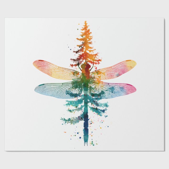 Papel De Presente Feliz Natal inseto Amante Natal Libélula Cristo (Aberto)