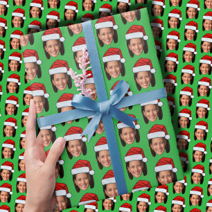Papel De Presente Feliz Natal Kamala Harris Santa Hat