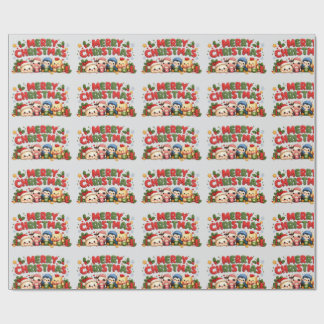 Papel De Presente Feliz Natal Kawaii