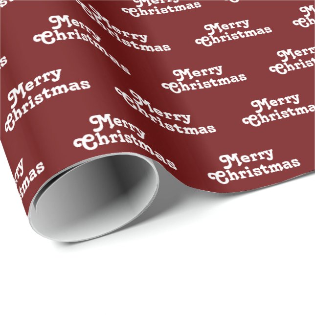 Papel De Presente Feliz Natal, Maroon Branco, feriado de vinho burgu (Ponta do rolo)