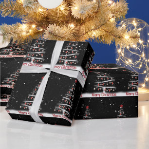 Papel De Presente Feliz Natal Meias Vermelhas e Enfeites de Beisebol