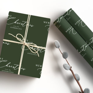 Papel De Presente Feliz Natal Moderno Roteiro Personalizado Elegante