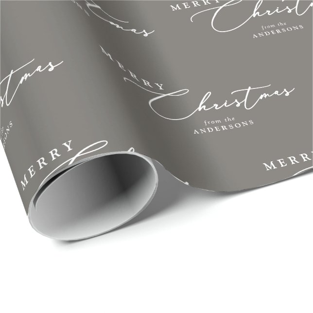 Papel De Presente Feliz Natal Moderno Rótulo Personalizado Elegante (Ponta do rolo)