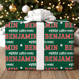 Papel De Presente Feliz Natal - Nome Personalizado em Grande Escala