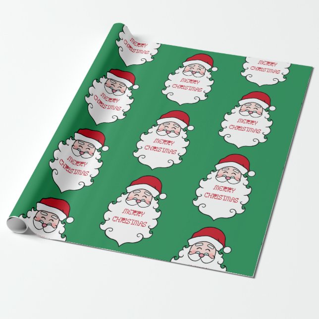 Papel De Presente Feliz Natal Pai Natal (Desenrolado)