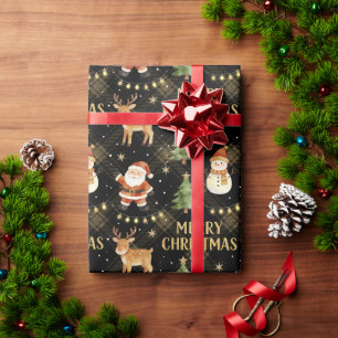 Papel De Presente Feliz Natal Papai Noel Rena TMF26