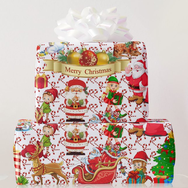 Papel De Presente Feliz Natal Papais noeis Um Pouco de Tudo (Criador carregado)