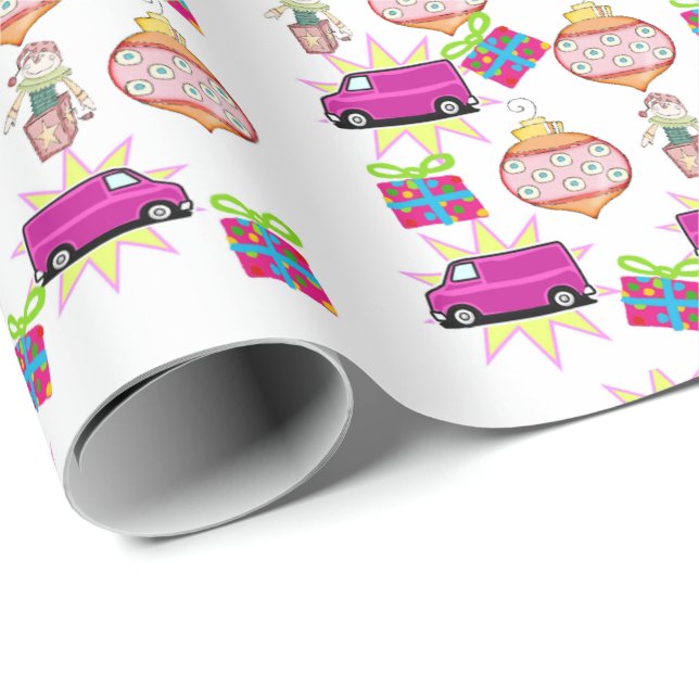 Papel De Presente Feliz Natal - Papel de Acondicionamento de Carros  (Ponta do rolo)