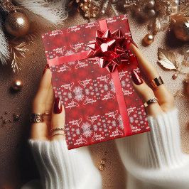 Papel De Presente Feliz Natal - PAPEL DE EMBALAGEM VERMELHO