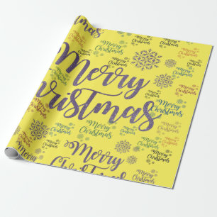 Papel De Presente Feliz Natal Papel de Molho Amarelo