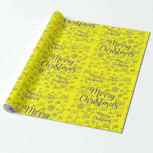 Papel De Presente Feliz Natal Papel de Molho Amarelo