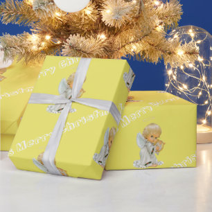 Papel De Presente Feliz Natal Papel de Molho Bebê Amarelo