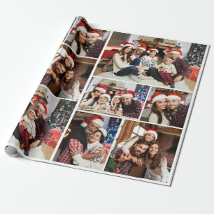 Papel De Presente Feliz Natal para Colagem Personalizada de Fotos