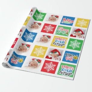 Papel De Presente Feliz Natal Para Crianças E Lixeiras