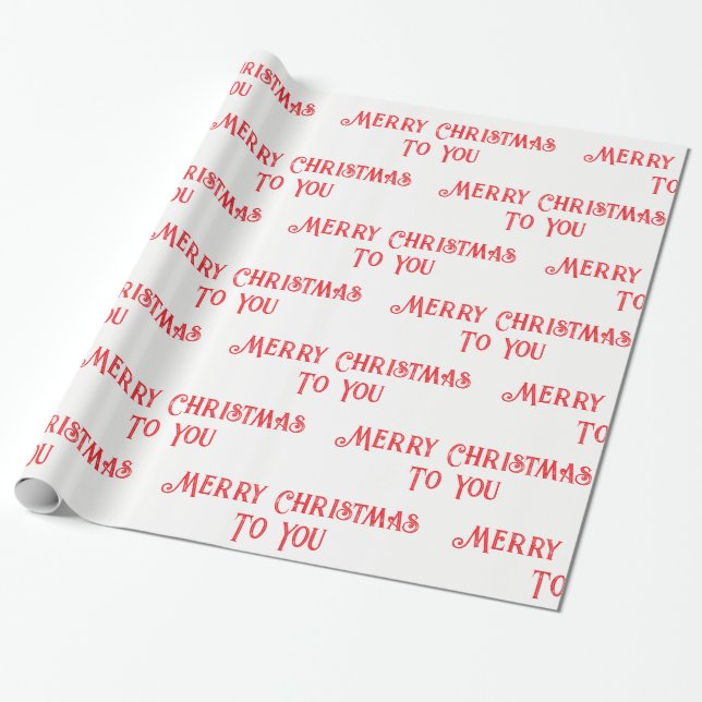 Papel De Presente Feliz Natal Para Você, Vermelho e Branco Festivo (Desenrolado)