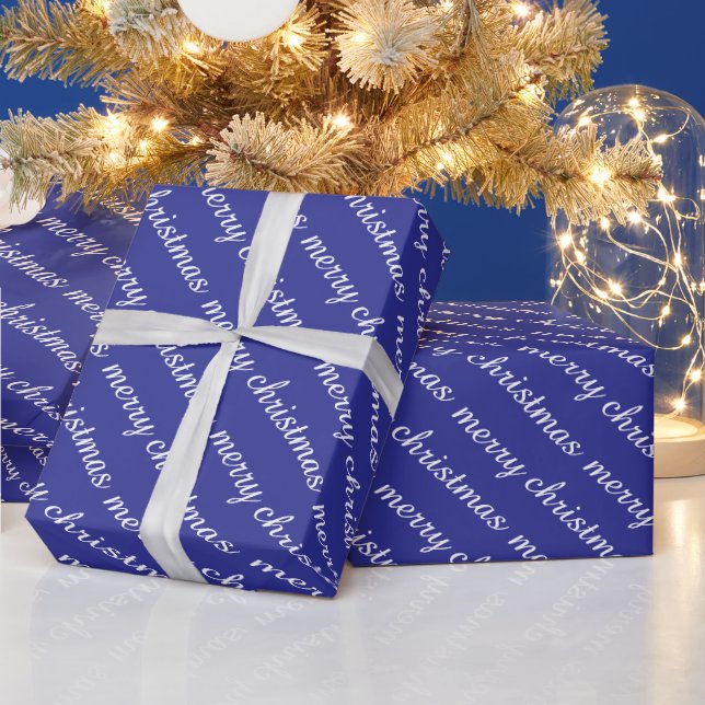 PAPEL DE PRESENTE FELIZ NATAL PRESENTES DE COR AZUL MODERNO ESTILOSO (Feriados)