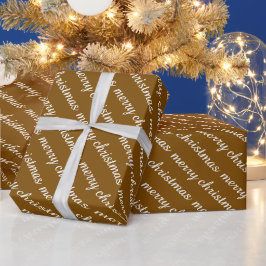 PAPEL DE PRESENTE FELIZ NATAL PRESENTES DE COR MARROM MODERNO E ESTI