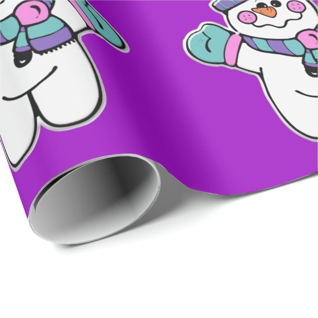Papel De Presente Feliz Natal Purple Wrapman Paper (Ponta do rolo)