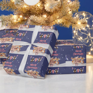 Papel De Presente Feliz Natal Rapariga Reindeer Candy Candy Fairies