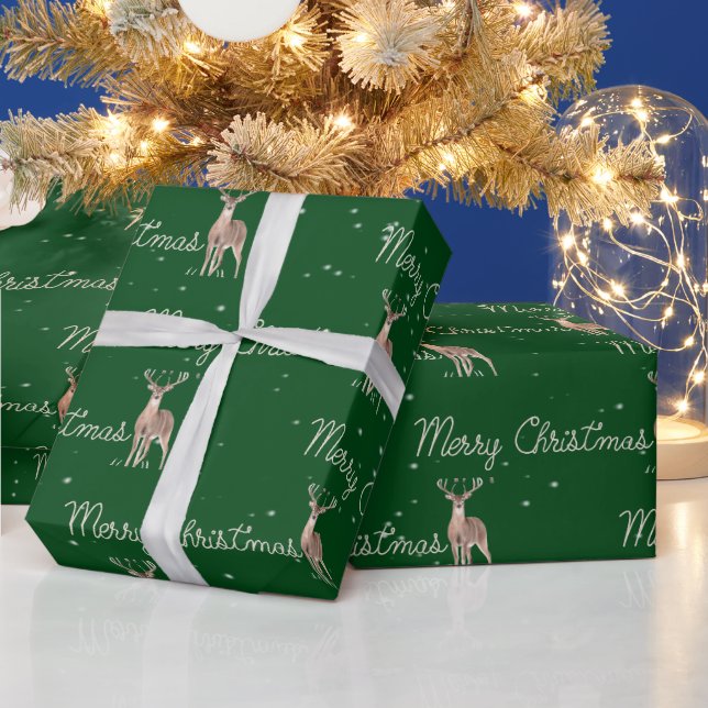 Papel De Presente Feliz Natal Rope e Deer (Feriados)