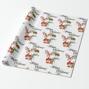 Papel De Presente Feliz Natal Rudolph 2020 Covid Snowman