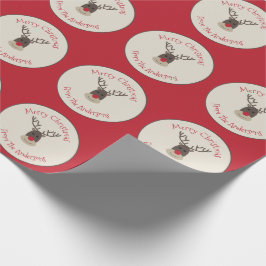 Papel De Presente Feliz Natal Rudolph Reindeer Gift Wrap