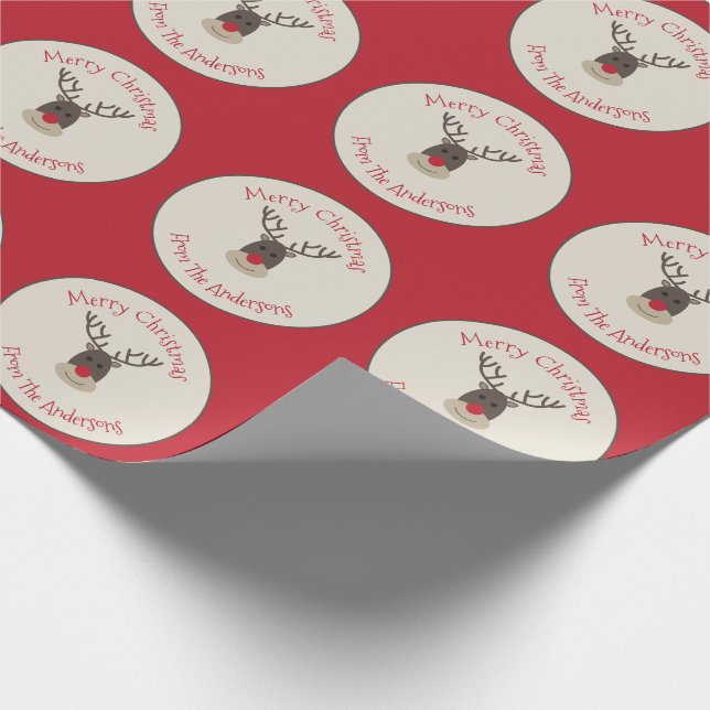 Papel De Presente Feliz Natal Rudolph Reindeer Gift Wrap (Ponta)