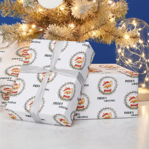 Papel De Presente Feliz Natal Santa Claus Divertido Humero