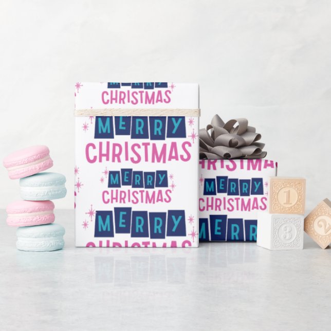 Papel De Presente Feliz Natal Saudações Brancas (Chá de bebê)
