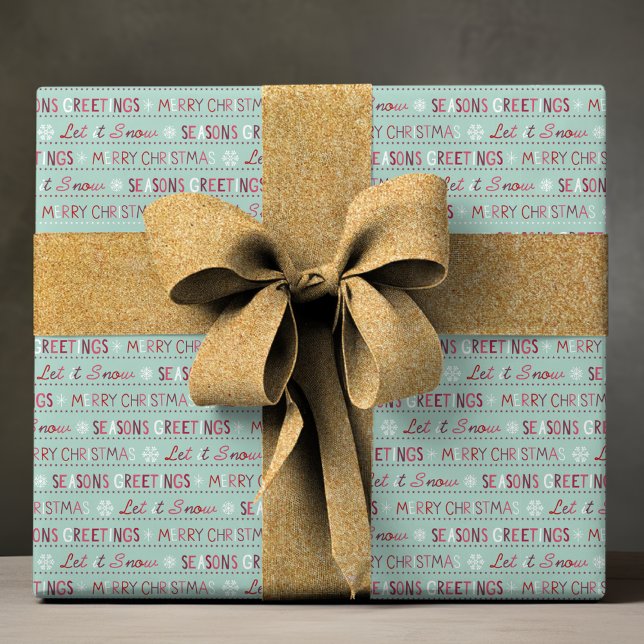Papel De Presente Feliz Natal Saudações de Natal Deixe Nevar (Criador carregado)