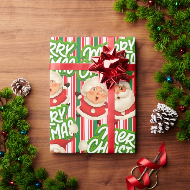 Papel De Presente Feliz Natal, Sr. Claus Wrapping Paper (Presente de Natal)