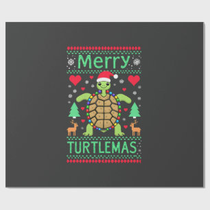 Papel De Presente Feliz Natal Tartaruga Luzes Tartaruga Fofo Papai N