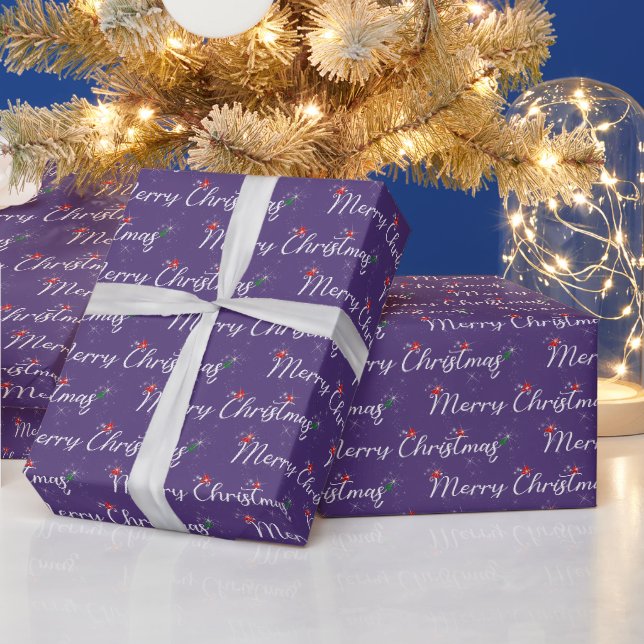 Papel De Presente Feliz Natal Texto Com Faíscas (Feriados)