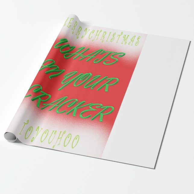 Papel De Presente Feliz Natal, verde branco, com texto (Desenrolado)