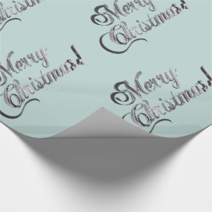 Papel De Presente Feliz Natal Verde Turquesa Macio Cinza Prata
