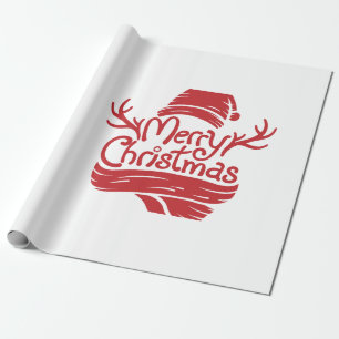 Papel De Presente Feliz Natal vermelho