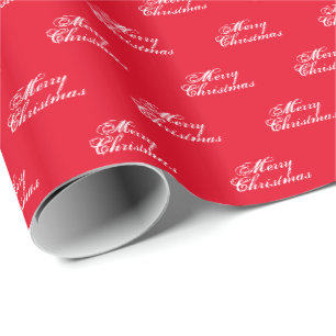 Papel De Presente Feliz Natal vermelho branco padrão de escrita de f