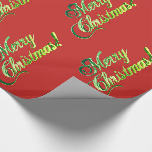 Papel De Presente Feliz Natal Vermelho e Verde Modernos