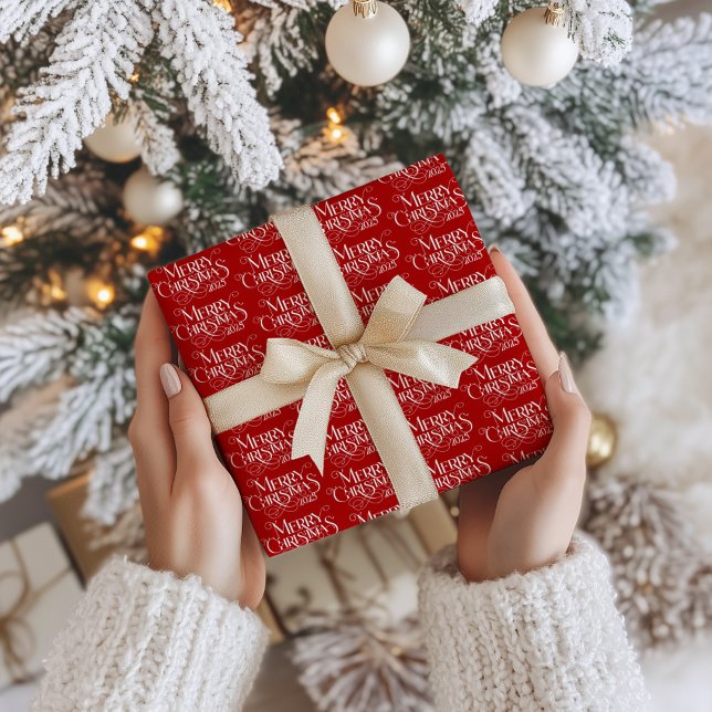 Papel De Presente Feliz Natal White Típica Retrorística Festiva (Criador carregado)