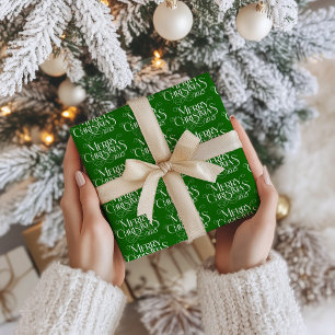 Papel De Presente Feliz Natal White Típica Retrorística Festiva