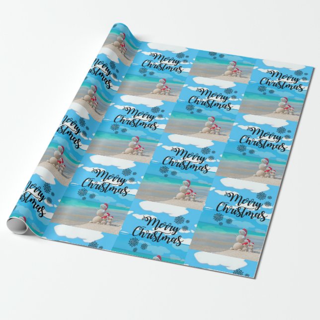 Papel De Presente Feliz Natal Wrapper Paper Snowman (Desenrolado)