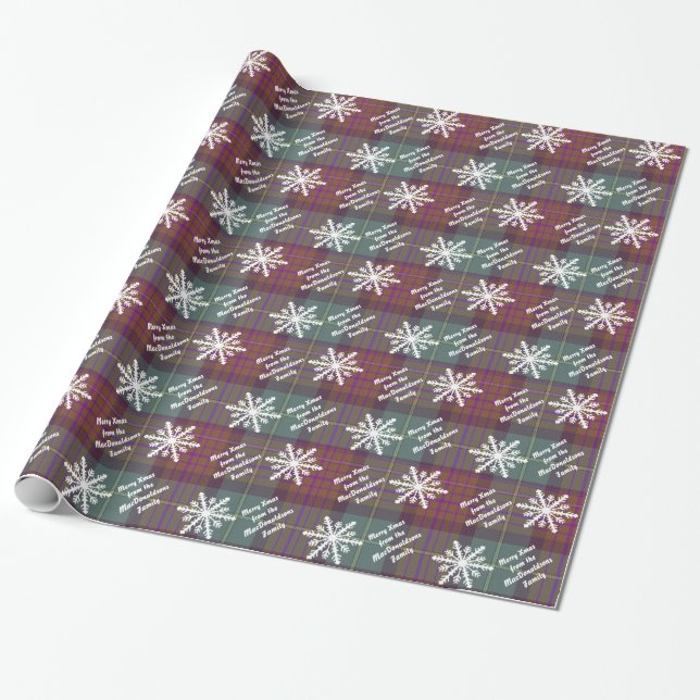 Papel De Presente Feliz Natal xadrez personalizada (Desenrolado)