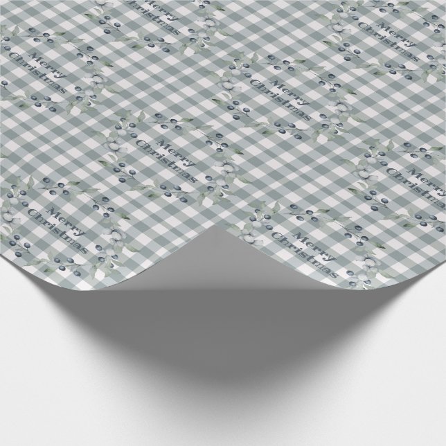 Papel De Presente Feliz Natal Xadrez Verde Cheque Buffalo (Ponta)