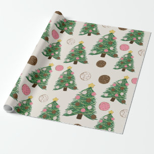 Papel De Presente Feliz Navidad Árvore de Natal Concha