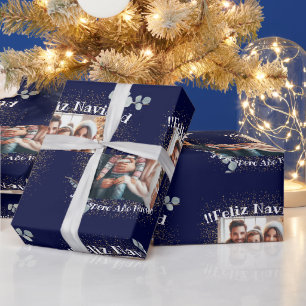 Papel De Presente Feliz Navidad Watercolor Eucalyptus Foto Moderna
