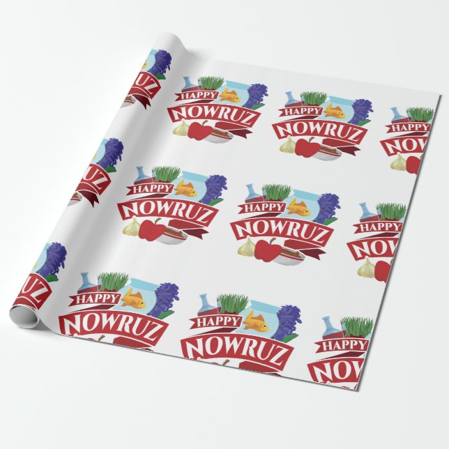Papel De Presente Feliz Nowruz Ano Novo Persa (Desenrolado)
