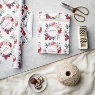Papel De Presente Feliz Nunca Após Casamento Floral