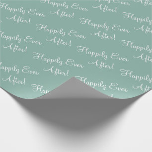 Papel De Presente Feliz Nunca Depois Do Casamento Verde De Script 