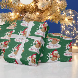 Papel De Presente Feliz Pão de Férias no Leite