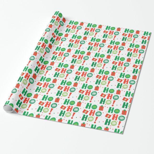 Papel De Presente Feliz Papai noel de Natal (Desenrolado)